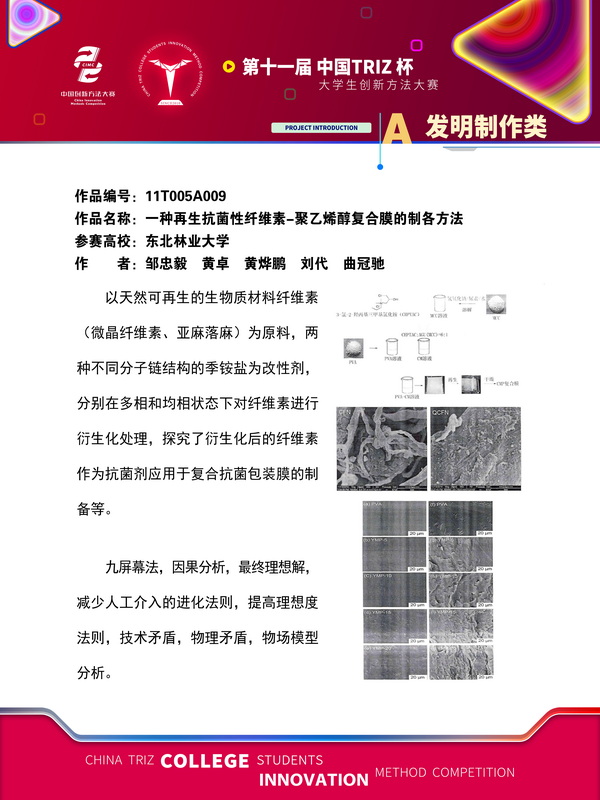 10-发明制作类-一种再生抗菌性纤维素-聚乙烯醇复合膜的制各方法-东北林业大学