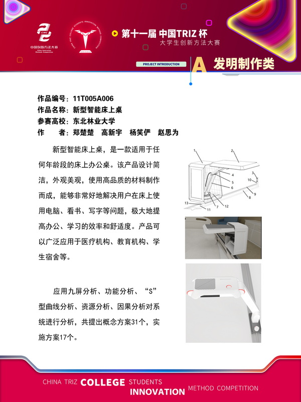 28-发明制作类-新型智能床上桌-东北林业大学