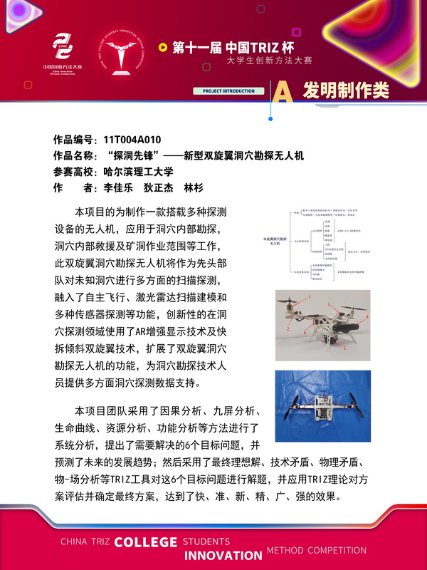 52-发明制作-“探洞先锋”——新型双旋翼洞穴勘探无人机-哈尔滨理工大学