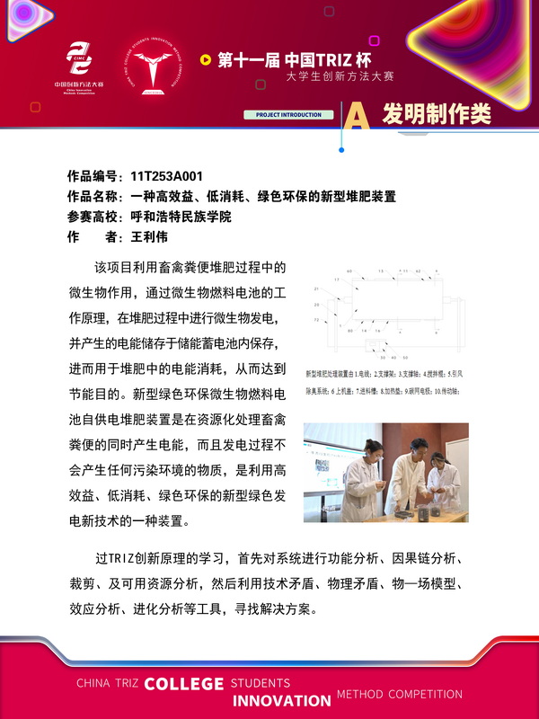 A发明制作类-一种高效益、低消耗、绿色环保的新型堆肥装置 呼和浩特民族学院