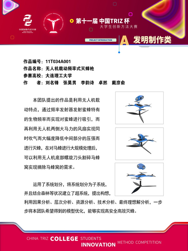 发明制作类-无人机载动频率式灭蜂枪-大连理工大学