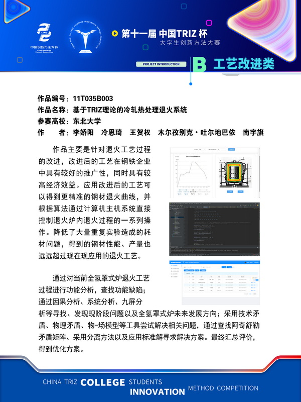 08-工艺改进类+基于TRIZ理论的冷轧热处理退火系统+东北大学
