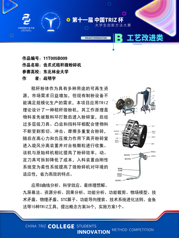 11-工艺改进类—齿爪式秸秆微粉碎机—东北林业大学