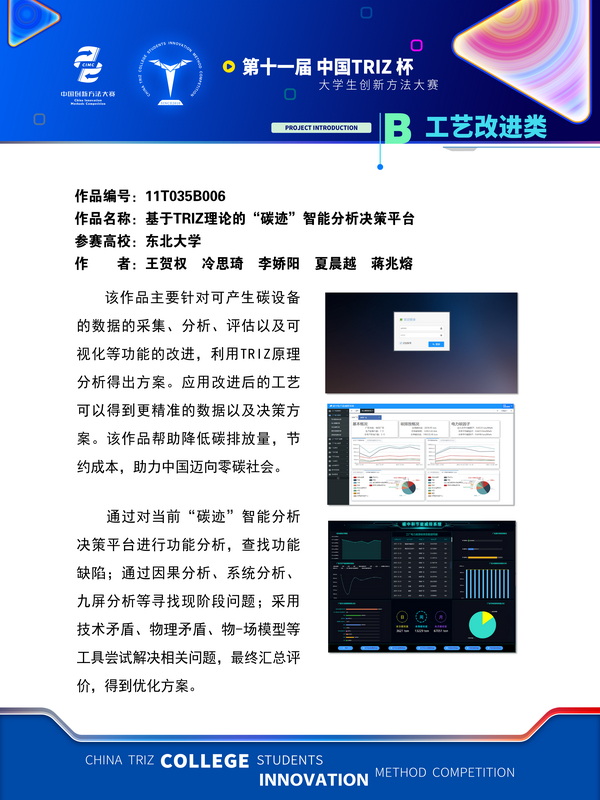 11-工艺改进类+基于TRIZ理论的“碳迹”智能分析决策平台+东北大学