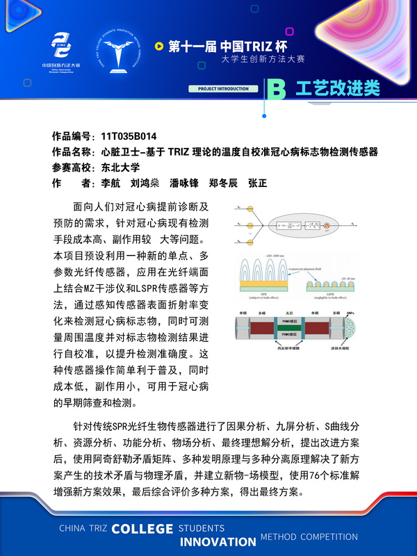 工艺改进类+心脏卫士-基于TRIZ理论的温度自校准冠心病标志物检测+东北大学