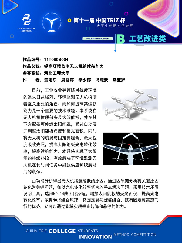 工艺改进类-提高环境监测无人机的续航能力-河北工程大学(1)