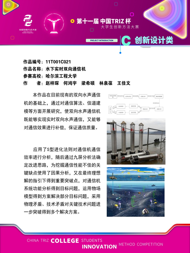 03-C创新设计 水下实时双向通信机 哈尔滨工程大学