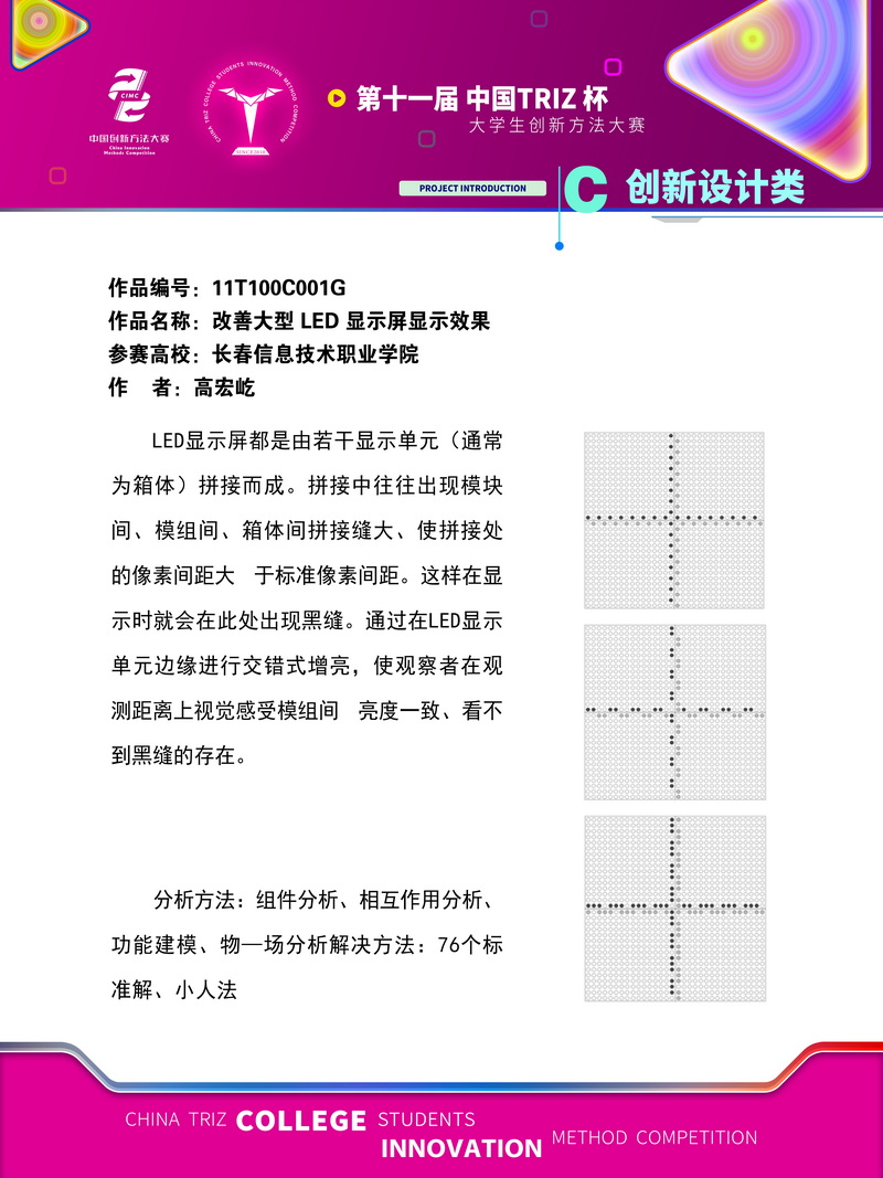 创新设计类+改善大型LED显示屏显示效果+长春信息技术职业学院