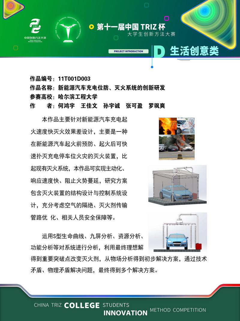 11-D生活创意-新能源汽车充电位防、灭火系统的创新研发-哈尔滨工程大学
