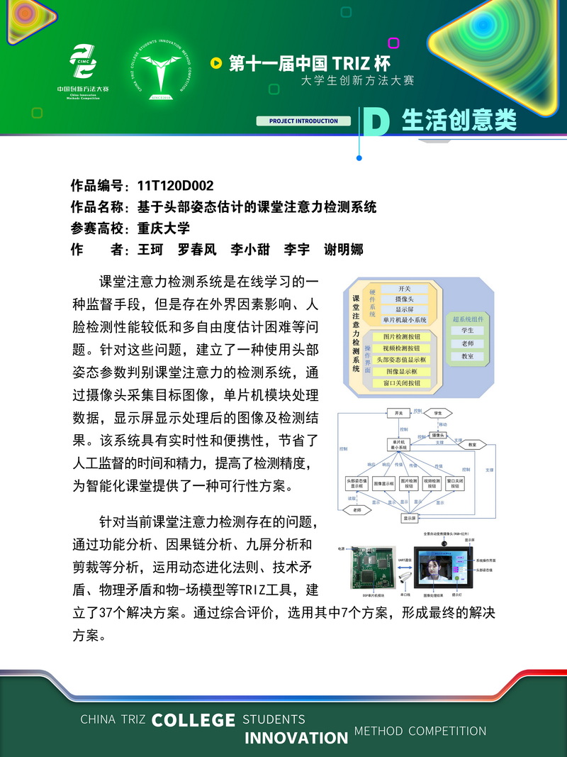 24-生活创意类-基于头部姿态估计的课堂注意力检测系统-重庆大学