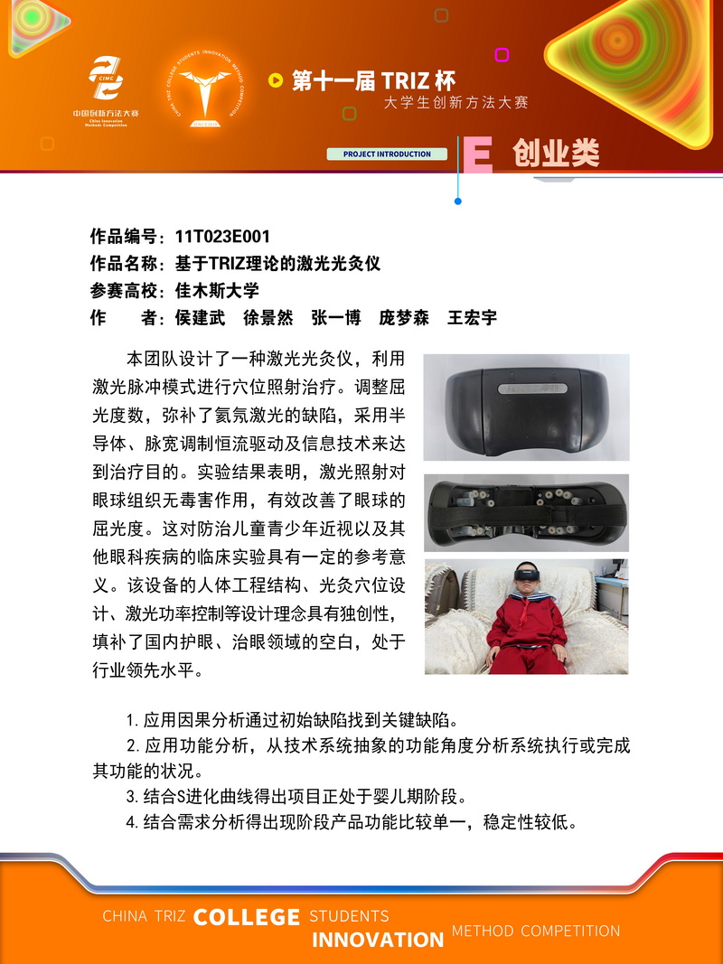 20-E创业类-基于TRIZ理论的激光光灸仪-佳木斯大学