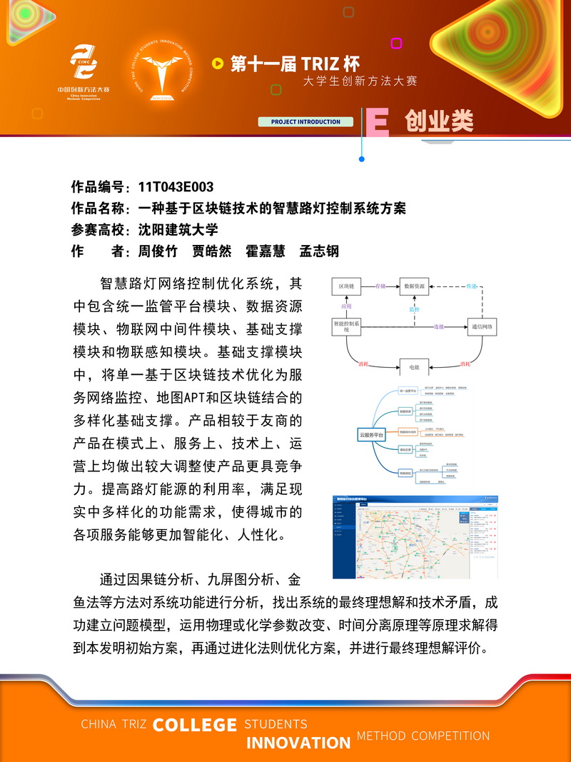 创业类-一种基于区块链技术的智慧路灯控制系统方案-沈阳建筑大学